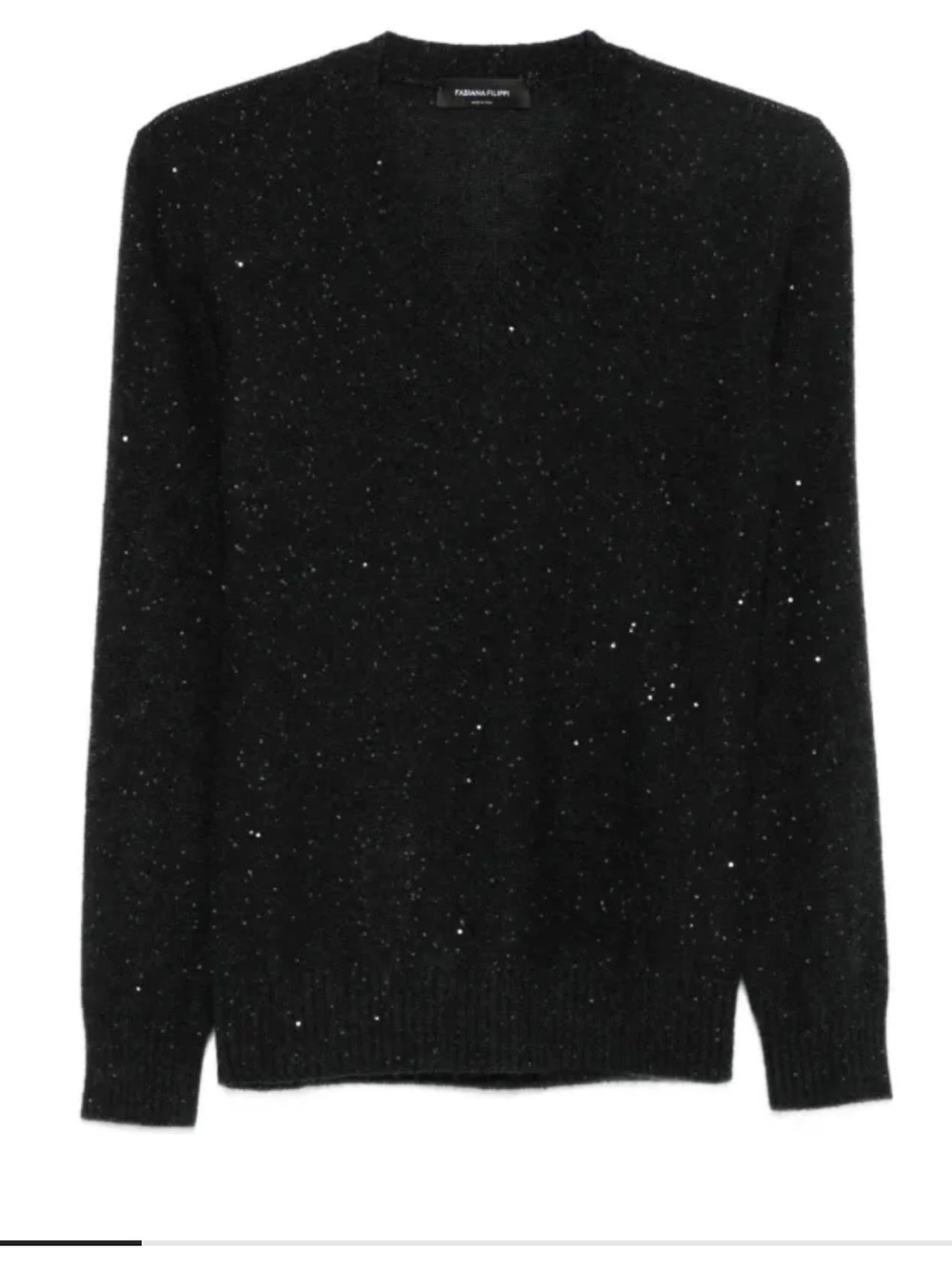 FABIANA FILIPPI Polo Sweater Gray Black 
Small sequins